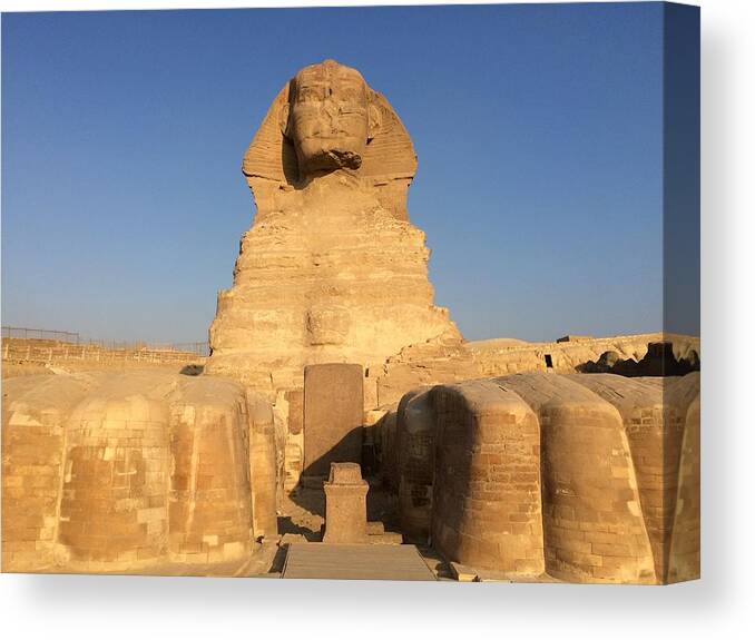 Giza Canvas Print featuring the photograph Great Sphinx #19 by Trevor Grassi