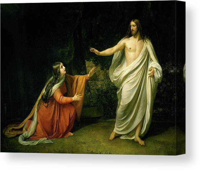 Christ Canvas Print featuring the painting Christ's Appearance to Mary Magdalene after the Resurrection #2 by Alexander Ivanov