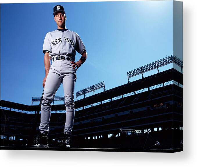 People Canvas Print featuring the photograph Derek Jeter by Ronald C. Modra/sports Imagery