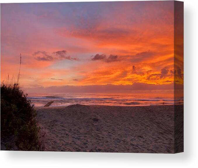 Canvas Canvas Print featuring the photograph October Sunrise #2 by Barbara Ann Bell