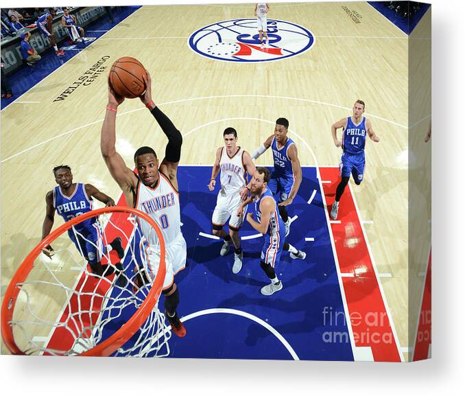 Nba Pro Basketball Canvas Print featuring the photograph Russell Westbrook by Jesse D. Garrabrant
