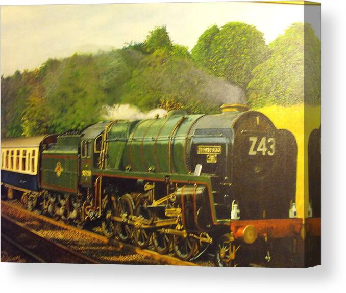 Steam Train Canvas Print featuring the painting Steam Train #2 by HH Palliser