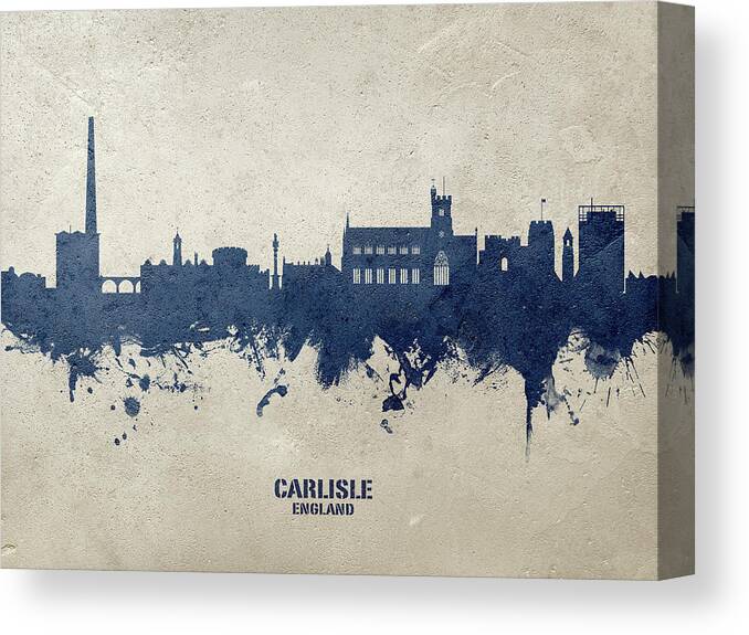 Carlisle Canvas Print featuring the digital art Carlisle England Skyline #20 by Michael Tompsett