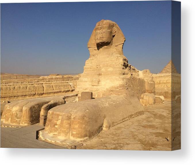 Giza Canvas Print featuring the photograph Great Sphinx #20 by Trevor Grassi