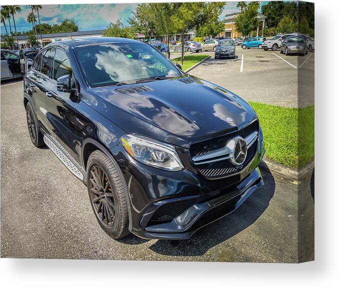 2018 Black Mercedes-benz Gle Amg 63 S Coupe Canvas Print featuring the photograph 2018 Black Mercedes-Benz GLE AMG 63 S Coupe X100 by Rich Franco