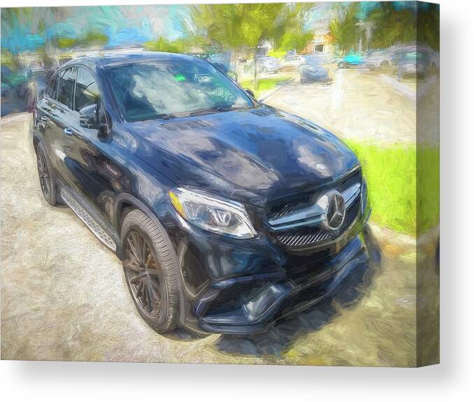 2018 Black Mercedes-benz Gle Amg 63 S Coupe Canvas Print featuring the photograph 2018 Black Mercedes-Benz GLE AMG 63 S Coupe X101 by Rich Franco