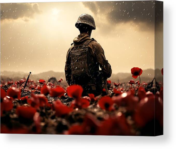 Lest We Forget Canvas Print featuring the mixed media Lest We Forget #26 by Stephen Smith Galleries