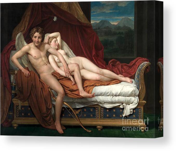 Cupid And Psyche Canvas Print featuring the painting Cupid and Psyche #3 by Jacques-Louis David