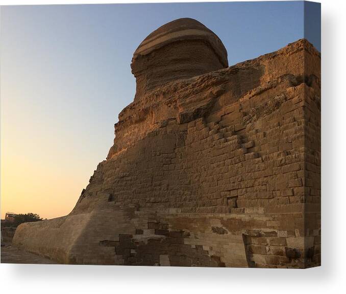 Giza Canvas Print featuring the photograph Great Sphinx #3 by Trevor Grassi