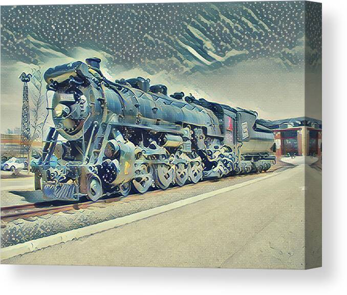 Locomotive Canvas Print featuring the mixed media Steam Locomotive #1 by Christopher Reed