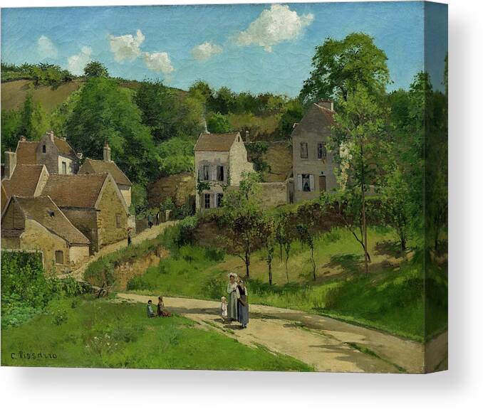 Camille Pissarro Canvas Print featuring the painting The Hermitage at Pontoise #4 by Camille Pissarro