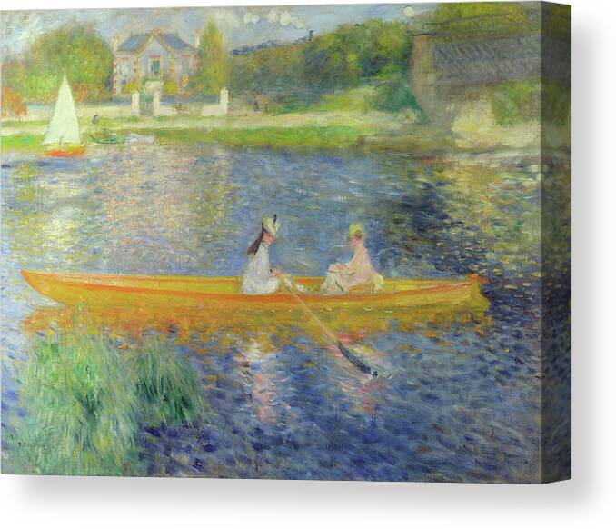 Impressionism Canvas Print featuring the painting The Skiff by Pierre Auguste Renoir
