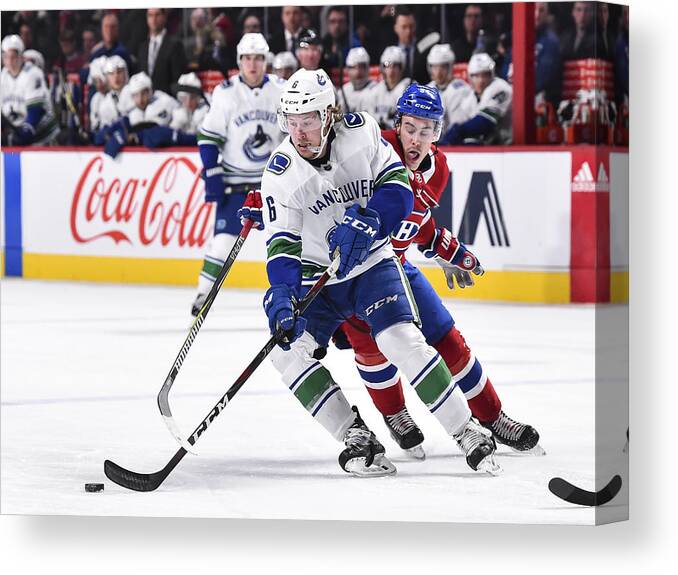 People Canvas Print featuring the photograph Vancouver Canucks v Montreal Canadiens #4 by Minas Panagiotakis