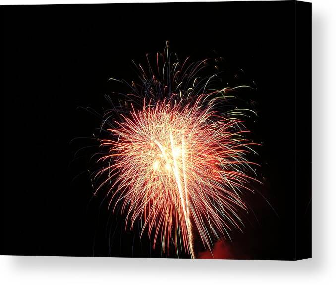 Fireworks Canvas Print featuring the photograph Fireworks #47 by George Pennington