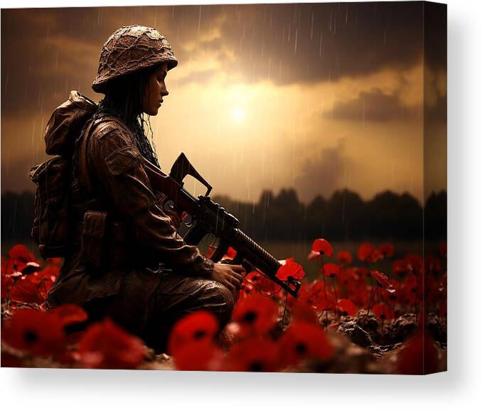 Lest We Forget Canvas Print featuring the mixed media Lest We Forget #5 by Stephen Smith Galleries