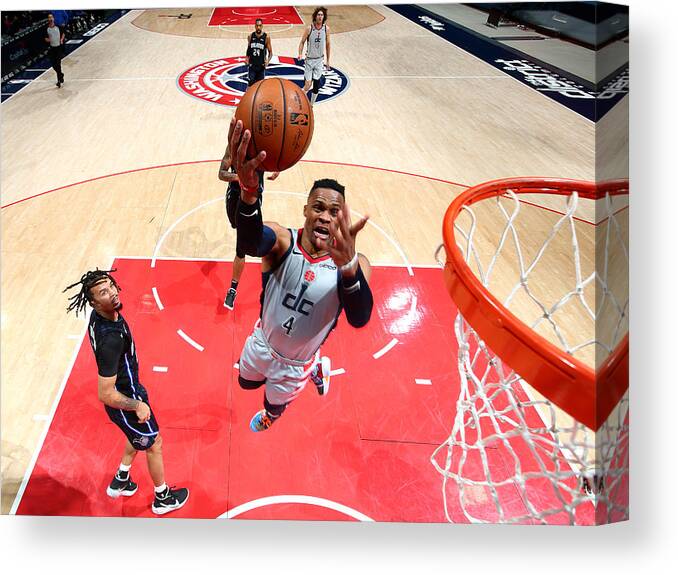 Russell Westbrook Canvas Print featuring the photograph Russell Westbrook #7 by Stephen Gosling