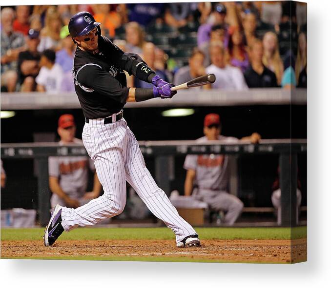 People Canvas Print featuring the photograph Troy Tulowitzki by Doug Pensinger
