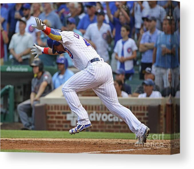 People Canvas Print featuring the photograph Willson Contreras #7 by Jonathan Daniel