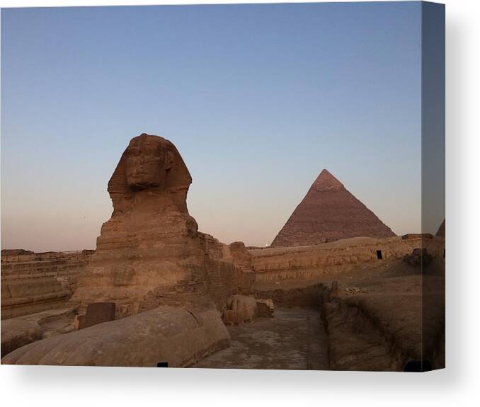 Giza Canvas Print featuring the photograph Great Sphinx #8 by Trevor Grassi