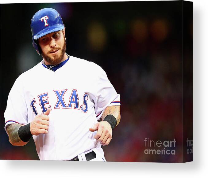 Second Inning Canvas Print featuring the photograph Josh Hamilton by Ronald Martinez