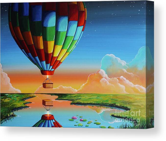 Balloon Canvas Print featuring the painting A Great Big Beautiful Tomorrow by Cindy Thornton