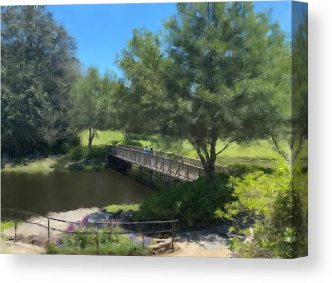 Landscape Canvas Print featuring the painting A Summer Walk by Gary Arnold