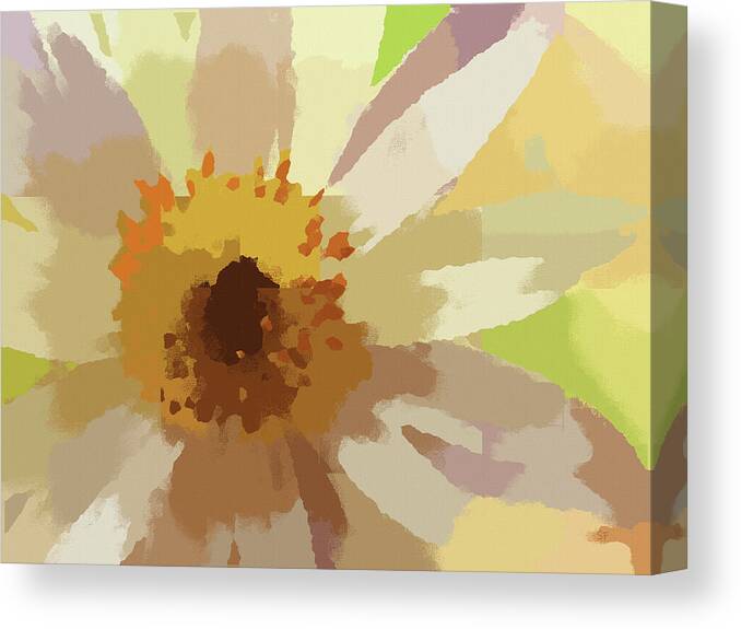 Flower Canvas Print featuring the mixed media Abstract White Wildflower Painting by Shelli Fitzpatrick