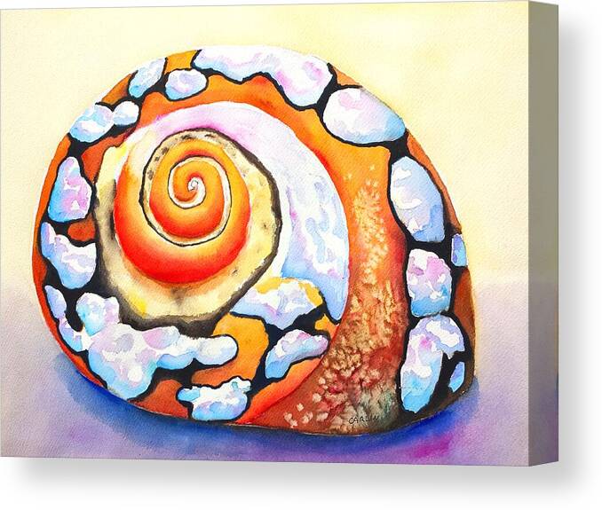 Shell Canvas Print featuring the painting African Turbo Shell by Carlin Blahnik CarlinArtWatercolor