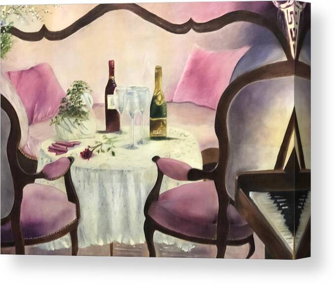 Champagne Canvas Print featuring the painting Afternoon Delight by Juliette Becker