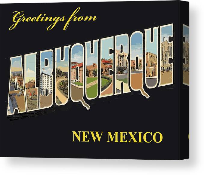 Albuquerque Canvas Print featuring the digital art Albuquerque Letters by Long Shot