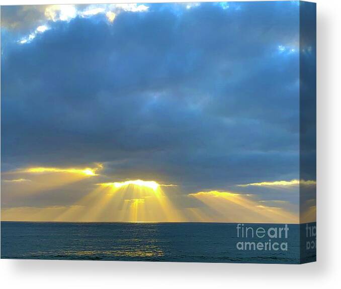 Pacific Ocean Sunset Canvas Print featuring the digital art Amazing Grace by Tammy Keyes