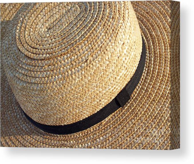 Hat Canvas Print featuring the photograph Amish Straw Farming Hat by Anna Lisa Yoder