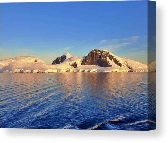 Antarctica Canvas Print featuring the photograph Antarctica Glow by Andrea Whitaker