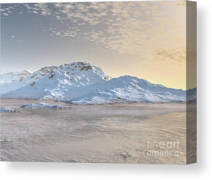 Digital Art Canvas Print featuring the digital art Arctic Mountains by Phil Perkins