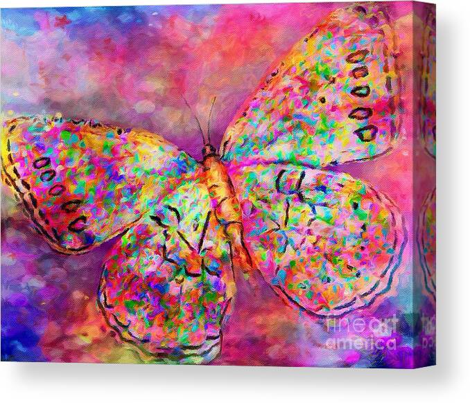 Ascending Butterfly Canvas Print featuring the digital art Ascending Butterfly by Laurie's Intuitive
