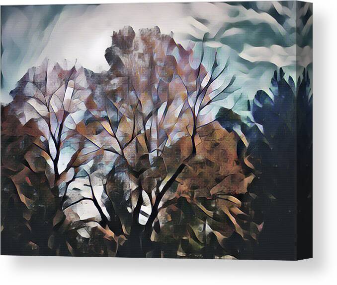 Autumn Canvas Print featuring the mixed media Autumn Skyline by Christopher Reed