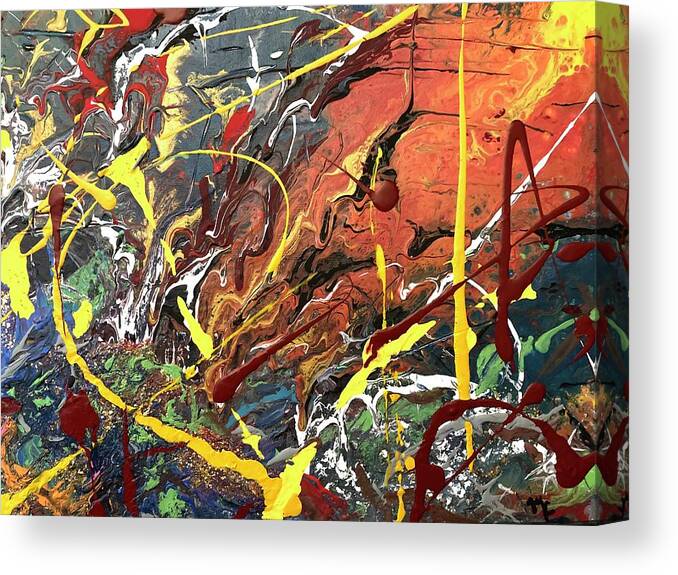 Orange Canvas Print featuring the painting Awakening by Mike Coyne
