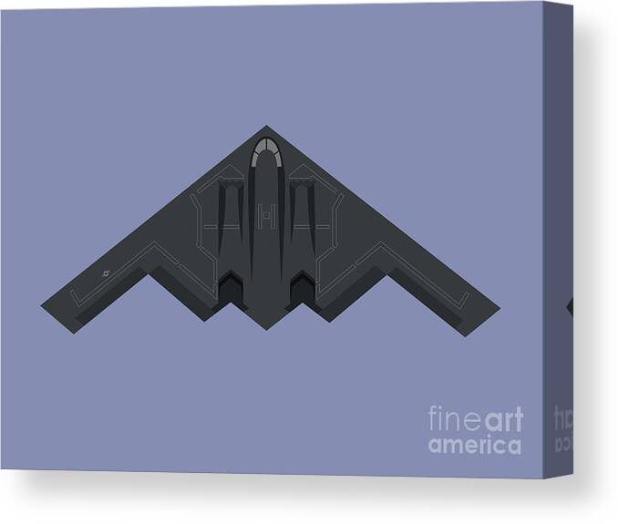 Aviation Canvas Print featuring the digital art B2 Stealth Bomber Jet Aircraft - Twilight by Organic Synthesis
