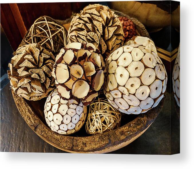 Greenberry's Coffee Canvas Print featuring the photograph Basket of Textures by Georgette Grossman