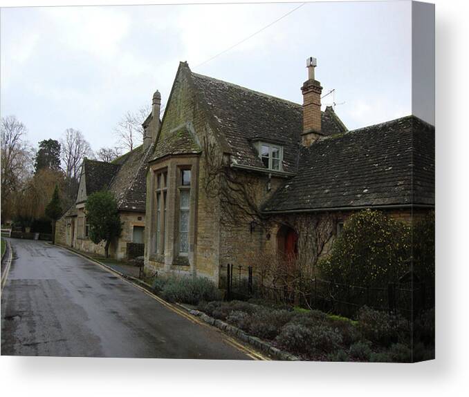 Medieval Village Canvas Print featuring the photograph Bay Windows in the Cotswolds by Roxy Rich