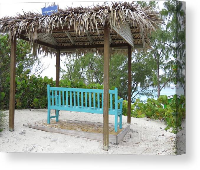 Bench Canvas Print featuring the photograph 'I Love Dis Bench' by World Reflections By Sharon