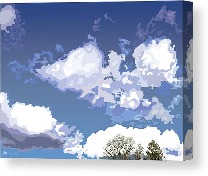  Canvas Print featuring the painting Big blue sky by Susan Spangler