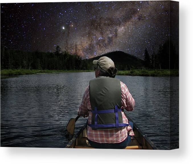 Composite Canvas Print featuring the photograph Big Moose Lake by Jim Painter