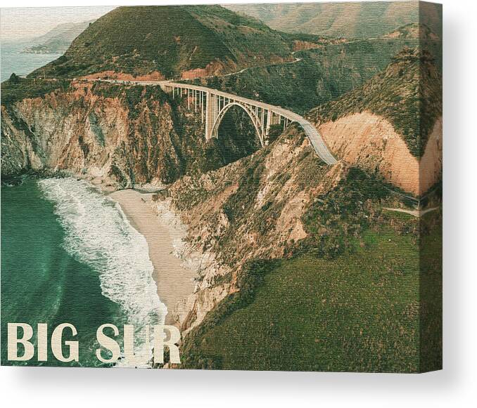 Big Sur Canvas Print featuring the photograph Big Sur, Bridge by Long Shot
