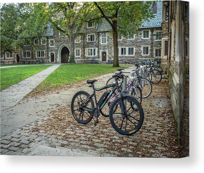 New Jersey Canvas Print featuring the photograph Bikes At Princeton University by Kristia Adams