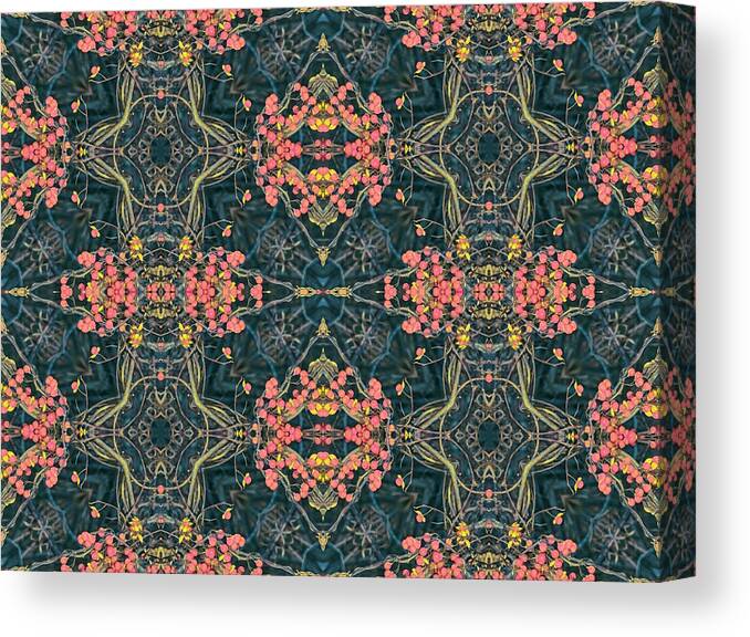 Tessellated Art Canvas Print featuring the digital art Bittersweet Lace and Bows by Jennifer Nelson