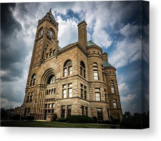 Landscape Canvas Print featuring the photograph Blackford County Indiana Courthouse by Scott Smith