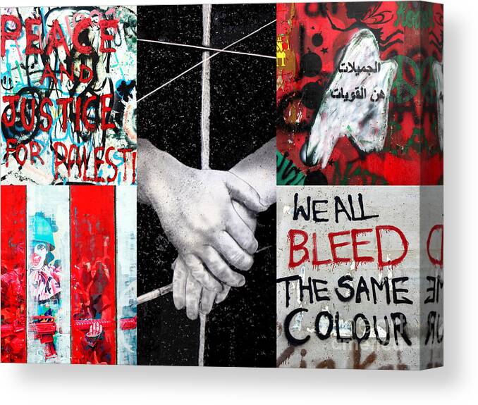 Colour Canvas Print featuring the photograph Bleed Red by Munir Alawi