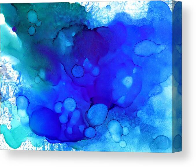 Blue Canvas Print featuring the painting Blue Abstract 57 by Lucie Dumas