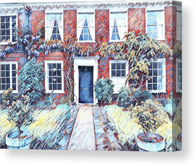 Blue Door Canvas Print featuring the painting Blue Door by Patricia Piotrak